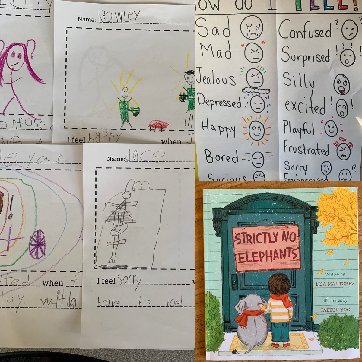MrWallsClass's tweet photo. If you ever need a good story to not only discuss emotions, but also friendship then Strictly No Elephants by @lisamantchev is the book for you! The Ss loved being able to read the emotions on the characters faces and the use of colours for emotions! #1stgrade #DCPS #FSKey https://t.co/gMDLBdphf3