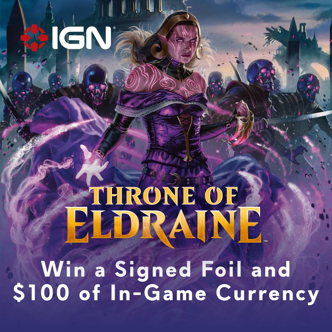 IGNUK's tweet photo. To celebrate the new Magic: The Gathering release, we're giving away $100 in-game currency and a Planeswalker Foil signed by Mark Rosewater!
We've got 5 prizes to giveaway!
RT this post and include #IGNMTG to enter!
18+ / UK Only / T&Cs: https://t.co/zj3DcptbpA / #ad https://t.co/xe8m7jjfi9