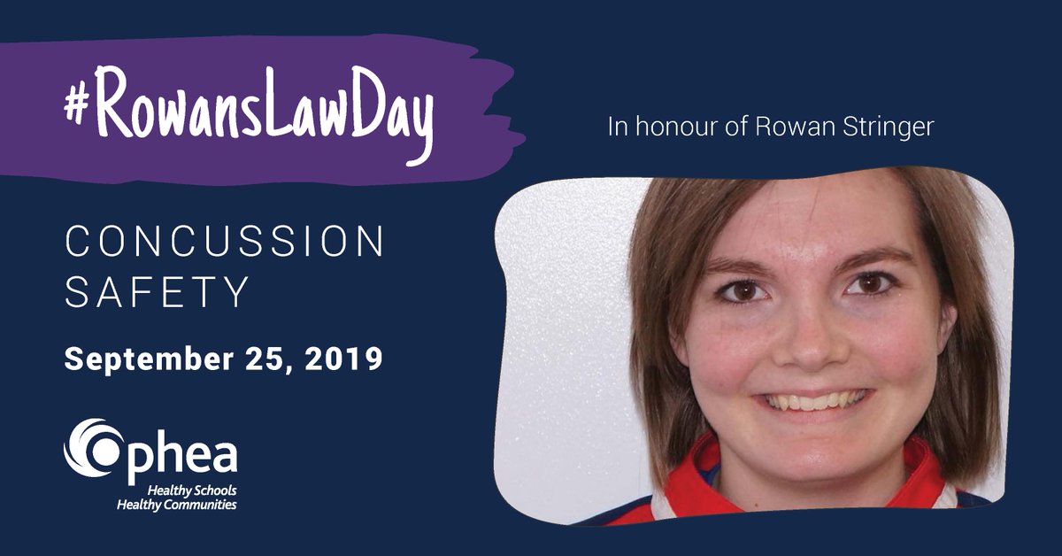 opheacanada's tweet photo. Rowan Stringer loved rugby &amp; was captain of her high school’s team. She died after multiple concussions went unreported. ROWAN’S LAW helps ensure that signs &amp; symptoms of concussion are more readily identified. Share how your school community is marking #RowansLawDay #HPEON https://t.co/Vjh7XeYt4I