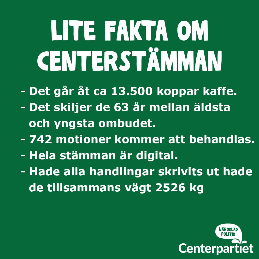 BroCentern's tweet photo. Imorgon torsdag är det dags för Centerpartiets stämma i Karlstad. Flera hundra centerpartister från hela landet kommer att samlas för att fatta beslut och debattera. 

#centerstämman #centerpartiet #karlstad https://t.co/m3pOQLXaVy