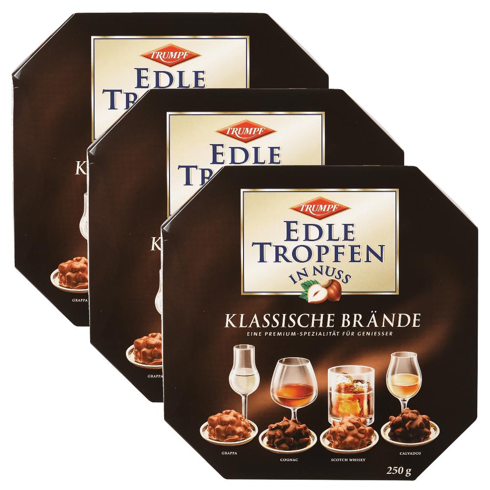 Конфеты Trumpf edle Tropfen. Конфеты с алкоголем edle Tropfen. Trumpf edle Tropfen in Nuss Gin & Whisky Club 200г цены. Obstbrande. Ликер орех