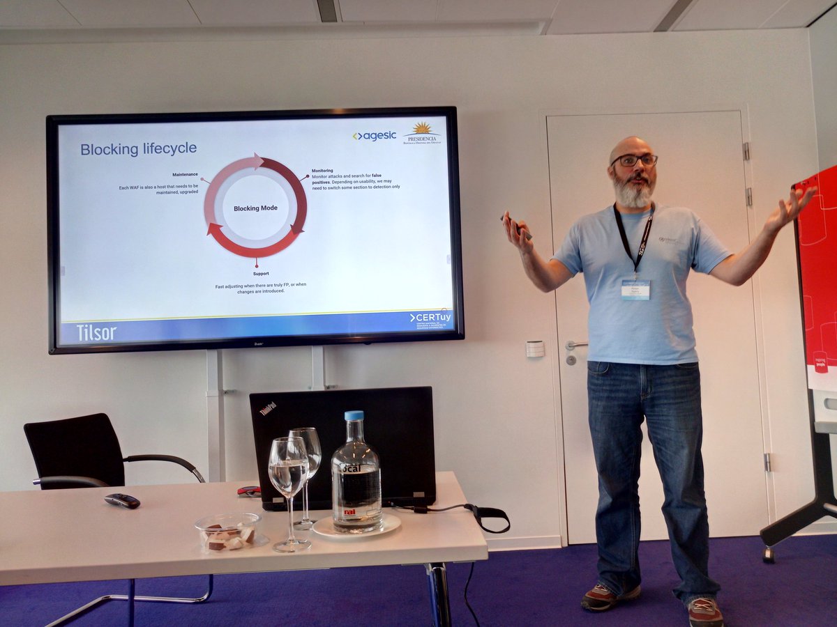 Felipe Zipitria presenting the awesome national <a href="/CoreRuleSet/">Core Rule Set</a> setup of Uruguay by their cert. Encompassing all public administration at the CRS community summit. #crs3 #appsecglobal