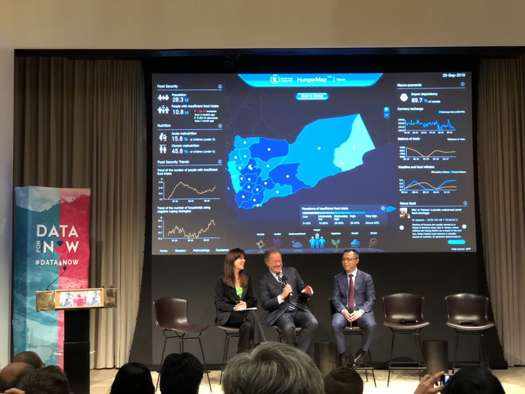 .@wfpchief David Beasley and Eric Jong of Alibaba show off an incredible, real-time World Hunger Map #datafornow