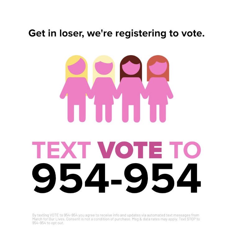 On Wednesdays, we register to vote🤭 
Text VOTE to 954-954 to register, which is Soooooo fetch✨