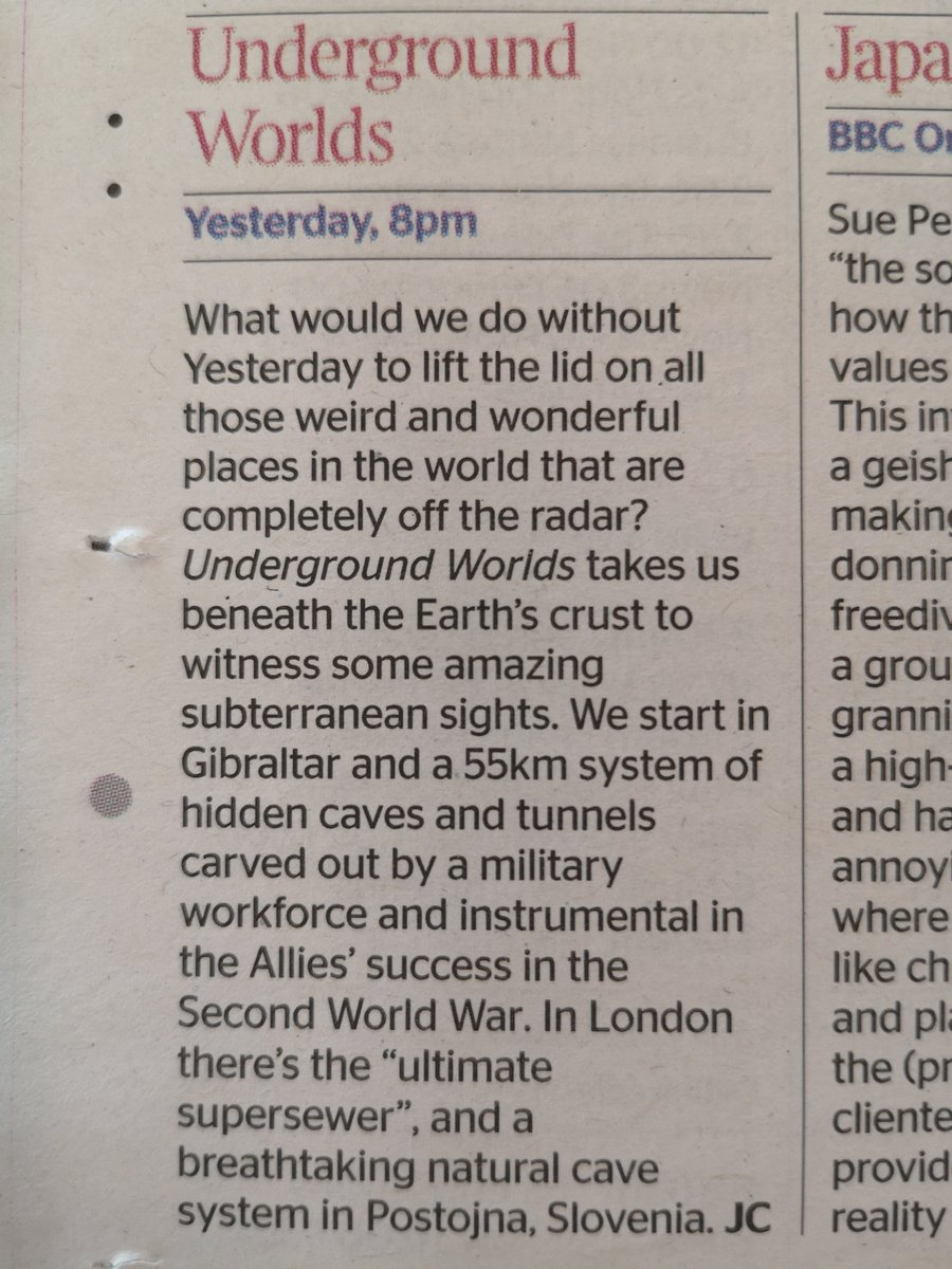 UKTVPress's tweet photo. Thanks for all of your great picks this week! We're feeling the love on @YesterdayTweets 💚

Tune into tonight at 8pm for new series, Underground Worlds 👷‍♀️👷‍♂️ https://t.co/1XtFVybqiC
