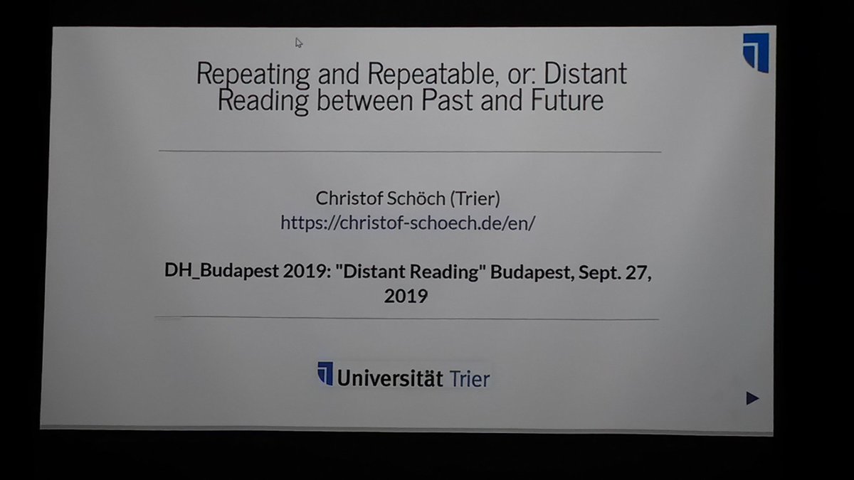 BarbaraPiringer's tweet image. .@christof77 opened DH_Budapest_2019 @dh_elte with first keynote lecture about #DistantReading between past and future #ELTEDH_2019