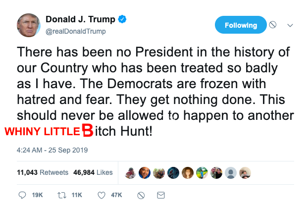 AynRandPaulRyan's tweet photo. @realDonaldTrump Kennedy? Assassinated.

Lincoln? Assassinated.

Clinton? Lied about a blowjob. Impeached.

You? 
Collusion
Conspiracy.
Profiteering
Obstruction.
Money laundering.
Campaign finance.
Emoluments.
Sexual harassment.
Stormy Daniels.
Child endangerment. 
#ImpeachTheMF #fixedit https://t.co/qaZBa6YmpF