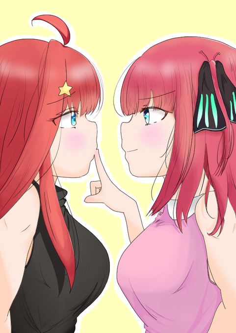 あるみす♪さんがTwitterに投稿した中野二乃(五等分の花嫁)のイラスト。