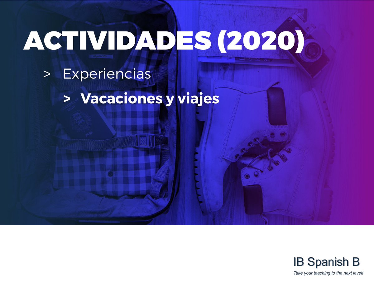 IbSpanish's tweet photo. ➡️En esta unidad se trata de reflexionar sobre los viajes que se hacen y el impacto que tienen en los países visitados pero también en lo que se enriquece el que viaja. 
.
🖥 https://t.co/29yB6qvheT
.
#IBSpanishB #INThinking https://t.co/aOFIiUN6P5