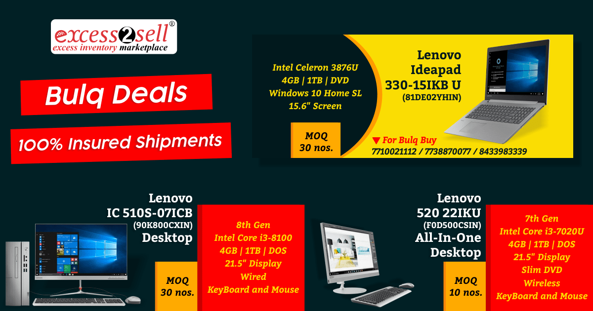 excess2sell's tweet photo. 🔥 Hot Liquidation Deals 🔥
#Lenovo #Desktops and #Laptops
MOQ - 30 Nos.
Call Now or WhatsApp +91 7710021112
https://t.co/AUpVESRUbS
 #WholesaleLenovoDesktops #LenovoLaptopsInBulk #LenovoLaptops #LenovoDesktops #E2SDailyDeal #LiquidateExcessInventory #BlockedCapital #B2B https://t.co/8Fdn2gNZTq