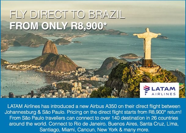 South America is calling! Fly direct to #Brazil from South Africa. Link: bit.ly/2lDOWgV | #travel #MakingTravelEasy