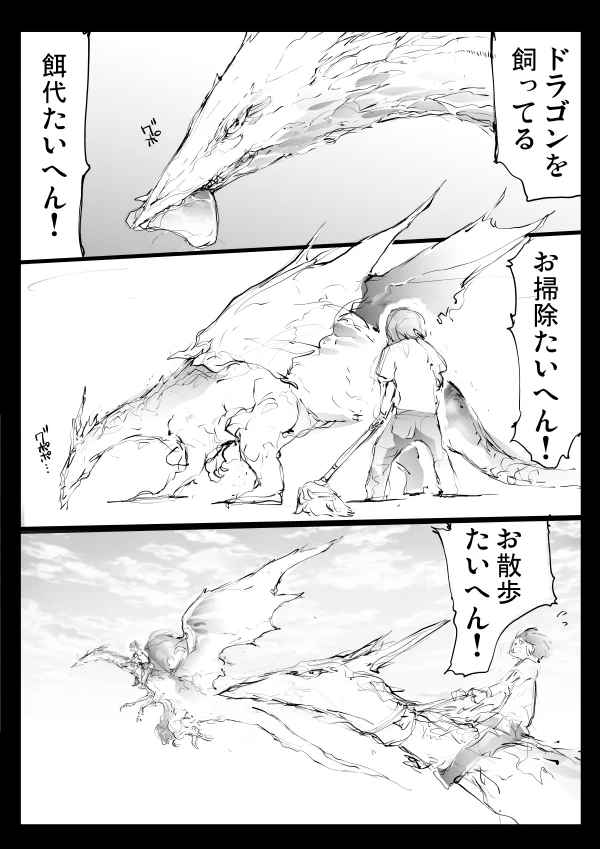ドラゴンを飼うことはとっても大変！掃除も散歩も面倒くさい！！！