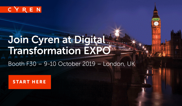 CyrenInc's tweet photo. Come and chat to us at Booth F30 at Digital Transformation EXPO 2019. This year we will focus on cloud internet solutions to combat cyber crime. Book your demo now: https://t.co/r6mMF9nxLP

#cybercrime #cyren #cloudinternet #excellondon https://t.co/6Arivon4ZJ