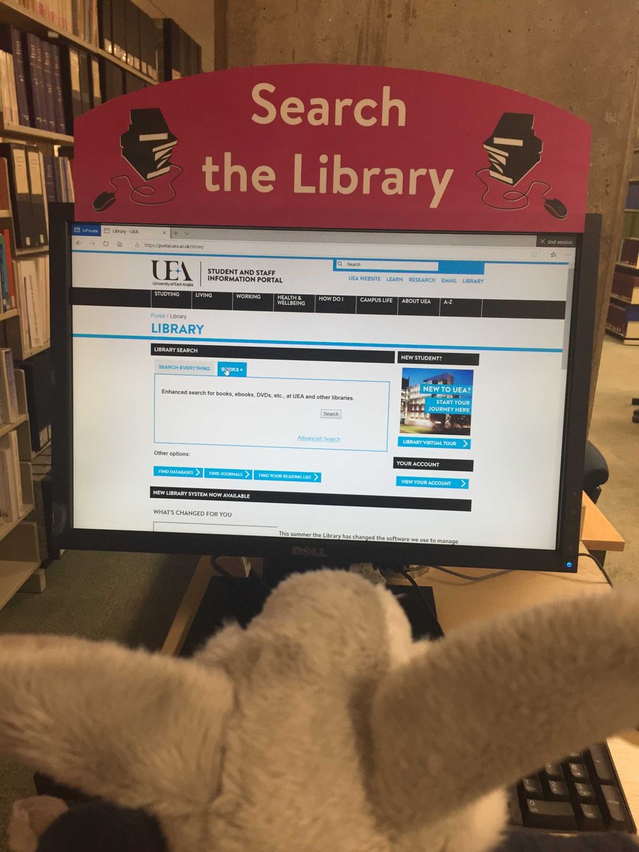 UEALibrary's tweet image. Library Search has changed. To supplement the Library's existing search system, a new enhanced book search has been added. Look out for Books+ on the Library homepage. portal.uea.ac.uk/library/system…  #UEALibraryChanges #LibraryMascots #RequestReadReturn