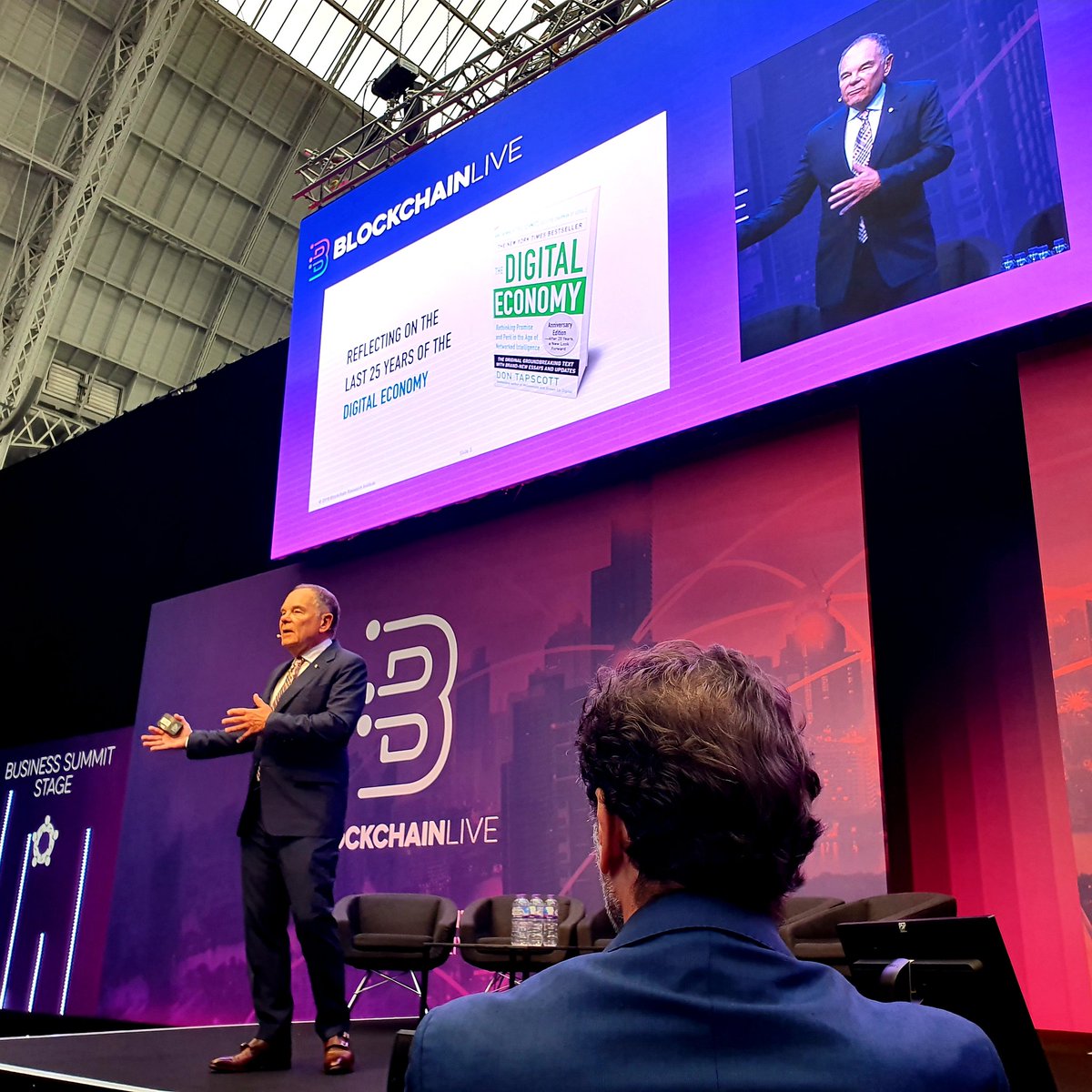 .<a href="/dtapscott/">Don Tapscott</a> - after years studying the digital age he concludes that 'we are entering the second era of the digital age, one where technology supports everything we do, one that will need to be underpinned by blockchain.' #blockchainlive <a href="/Qadre/">Qadre</a>