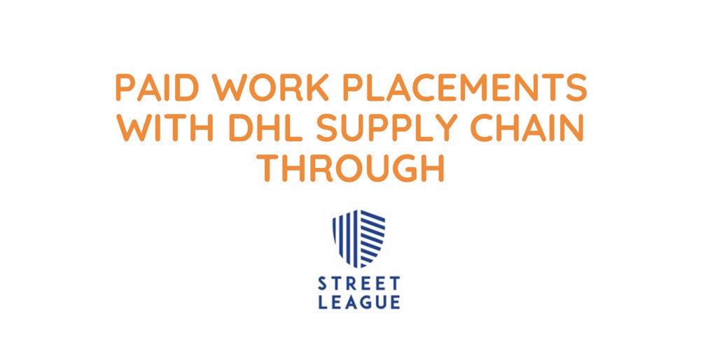 london_sl's tweet photo. 📢DEADLINE IS THIS FRIDAY 27TH to sign up for the PAID DHL warehouse operative work placement.
If you or a young person you know is interested, please email dan.byrne@streetleague.co.uk ASAP! https://t.co/FIVx6ANOVB