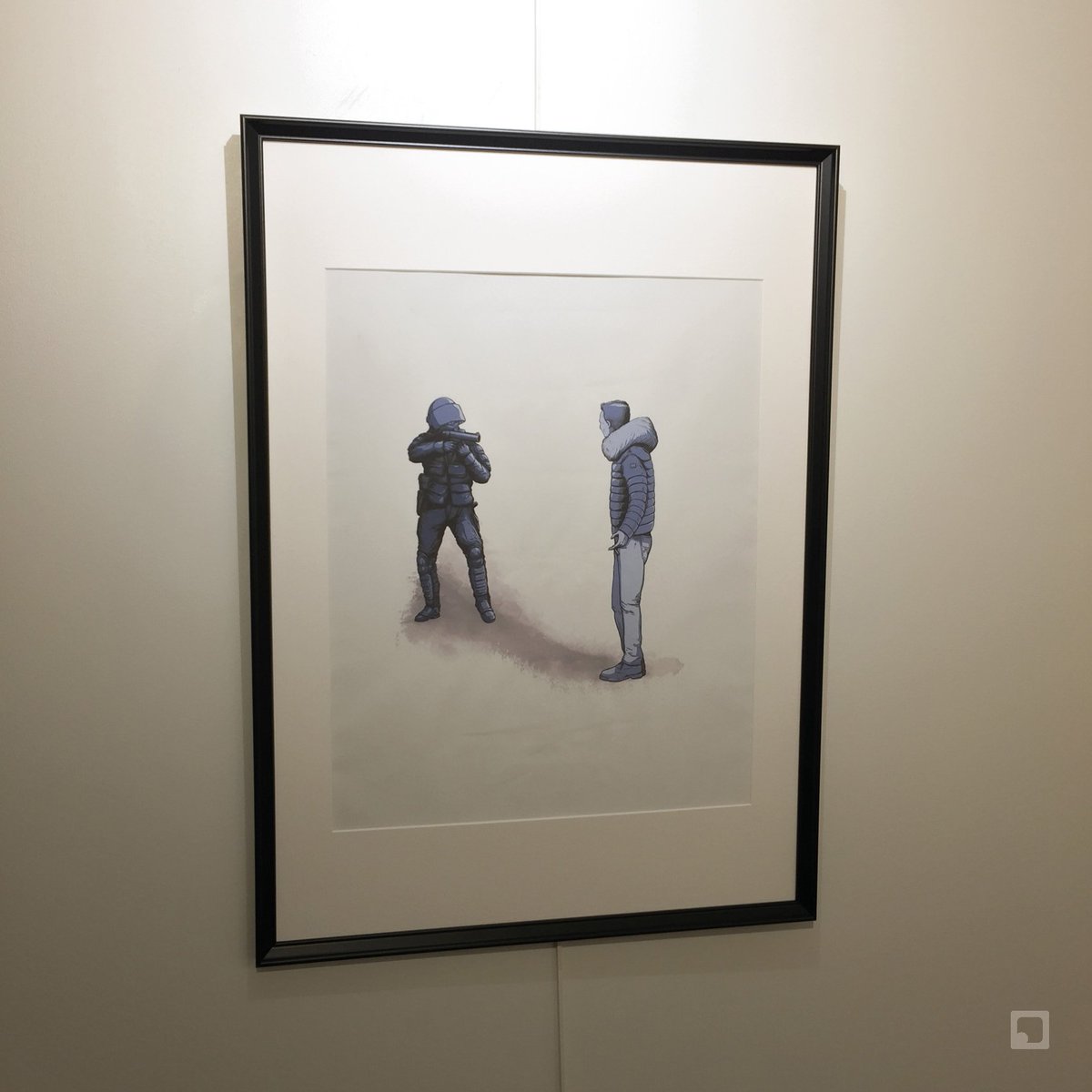 37FR's tweet photo. Retour en photos sur expo à la Galerie du Parc de Joué-les-Tours (dernières). Hommage à Carpenter et œuvres en écho aux gilets jaunes, la place de l’être humain.

Back on exhibition at Galerie du Parc's Joué-les-Tours.

#illustration #artgalerie #giletsjaune #art https://t.co/KYN6eEGJg5