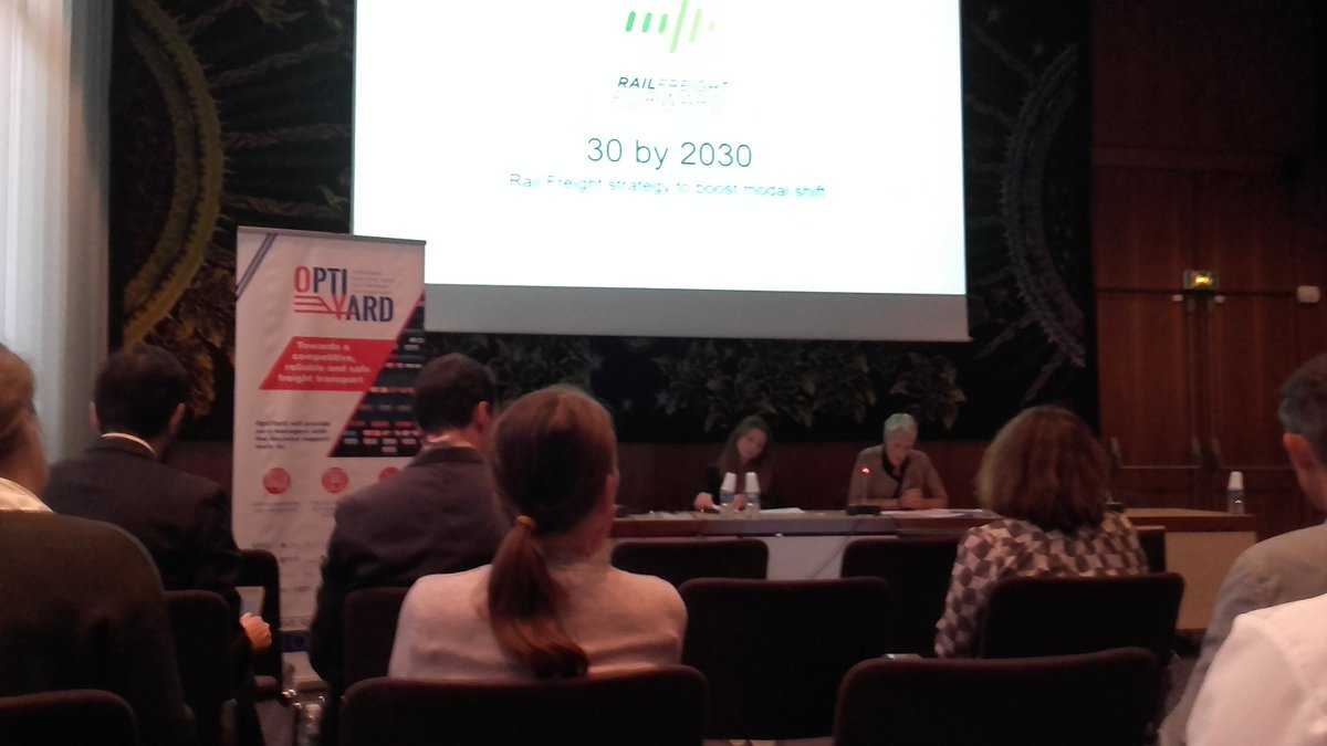 uic's tweet photo. [#rail Freight Event] Opening of the final conference of the @OptiYard European-funded project by @GehenotS about creating decision tools to improve the efficiency of the yard management system #capacity #reliability https://t.co/8JX71ayFjw