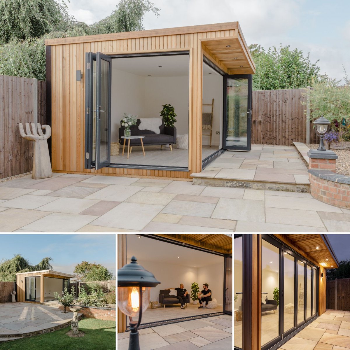 BradstoneUK's tweet photo. What a beautiful project by Bradstone Assured installer Pledge Building Services featuring our Blended Natural Sandstone and including a garden room by Pledge Garden Rooms so the garden can be enjoyed all year round. https://t.co/TETFV0ENCZ https://t.co/QD7He8IyBK