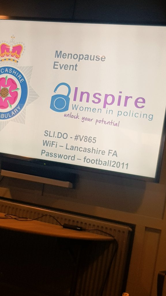 InspHelenSmith's tweet photo. Speaking today at this important health event at #inspireWIP hosted by #lancashirepolice.  Once more sharing my #perimenopause journey.   #EveryonePause #PoliceWelfare https://t.co/Z1Rfy9HKqH