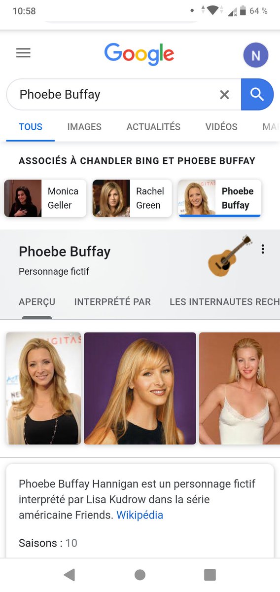 Reanioff's tweet photo. Pour les fans de Friends
Recherchez le nom d'un personnage sur Google, cliquez sur l'objet à droite.
Remerciez moi plus tard 😉 https://t.co/54VnQaJS0v