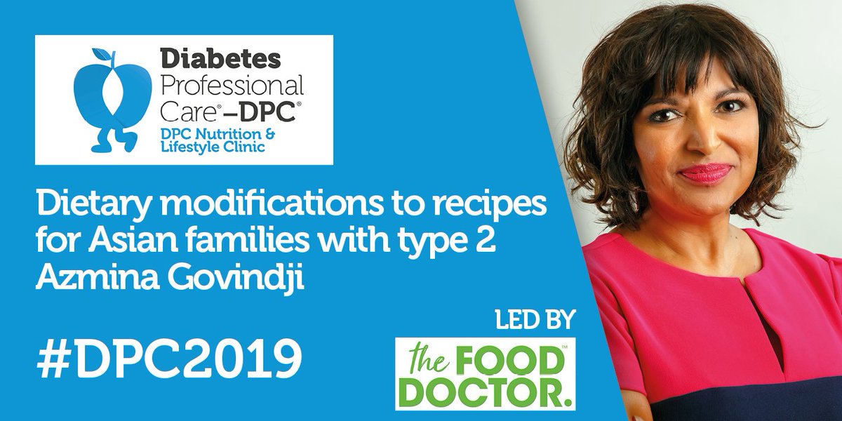 #DPC2019 Nutrition &amp; Lifestyle Clinic: join Azmina Govindji <a href="/AzminaNutrition/">Azmina Nutrition</a> <a href="/BDA_Dietitians/">British Dietetic Association</a> for her <a href="/FoodDoctorUK/">FoodDoctorUK</a> session on 'Dietary modifications to recipes for South Asian families with type 2', including advice on foods to help glycaemic control bit.ly/2n6Eb7e