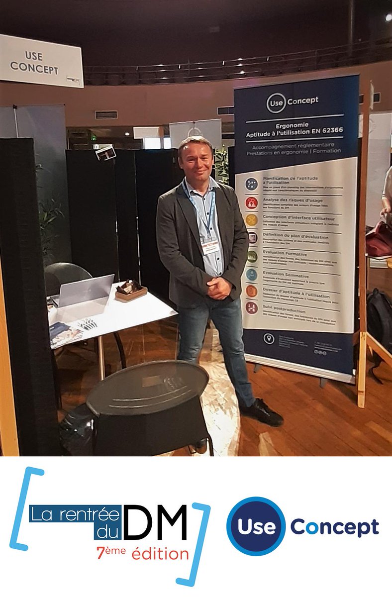 📢[#larentréeduDM : C'est le jour J !]📢
Retrouvez Nicolas Leroy au stand 24, il sera ravi de répondre à toutes vos questions sur l'aptitude à l'utilisation des DM #EN62366
#Besançon #usability #dispositifsmédicaux  #aptitudealutilisation #uxdesign #medicaldevices