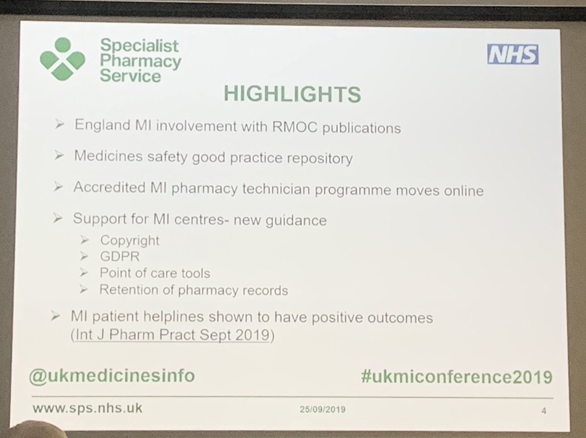 Vanessa Chapman shares with delegates highlights related to MI from the past 12 months #UKMIconference2019