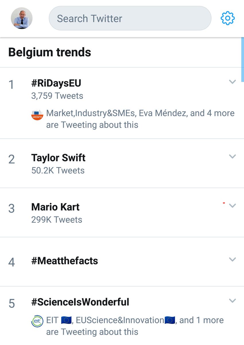 EUAmbJapan's tweet photo. #RiDaysEU and #ScienceIsWonderful are top trending # in Belgium! 👏🏼 Let's keep the conversation going!💬 https://t.co/Pk7GTOqyn5
