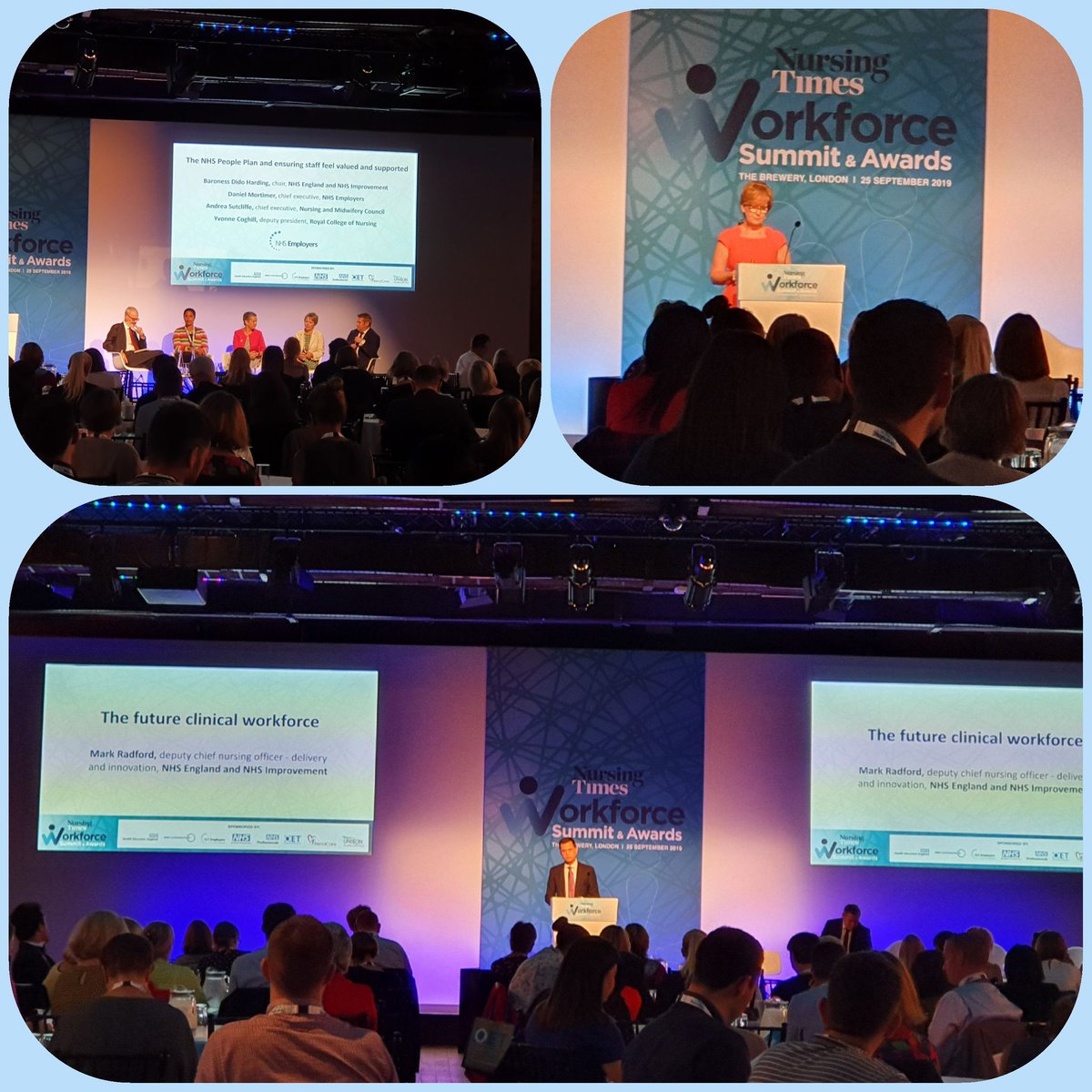 A busy morning at #ntworkforce "The future of clinical workforce" with @MRadford_DONi "workforce transformation" with <a href="/Liz_HEE/">Liz Fenton OBE RN, QN</a> and "the NHS people plan and ensuring staff feel valued and supported" panel <a href="/didoharding/">dido harding</a> @NHSE_Danny @yvonnecoghill1 <a href="/Crouchendtiger7/">Andrea Sutcliffe 💙💚💜</a> #nursing