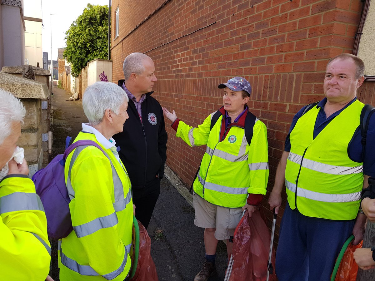 NorthantsOPFCC's tweet photo. PFCC @Stephen_Mold was out and about on Wellingborough's Castle Ward, seeing the work of the area's Street Watch group, which he supported through his Safer Communities fund.  Great to see such a strong scheme working to enhance local community safety https://t.co/UvlzQ3hsuQ