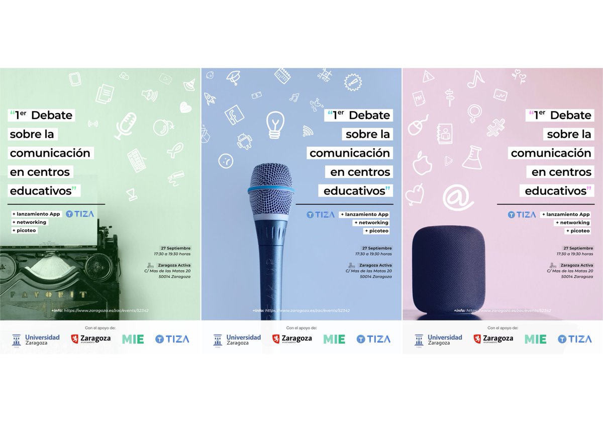 🎤 Este viernes realizamos el 👉🏼"1er Debate sobre la comunicación en centros educativos"

🎯 Para poder asistir de público: zaragoza.es/zac/events/523…

📍 <a href="/ZGZActiva/">Zaragoza Activa</a> - La Azucarera
🚀 <a href="/miezgz/">MIE-Mediación Innovación Emprendimiento</a> + <a href="/unizar/">Universidad Zaragoza</a> 
🗣️ <a href="/ivanreyestena/">Iván Reyes Tena</a>