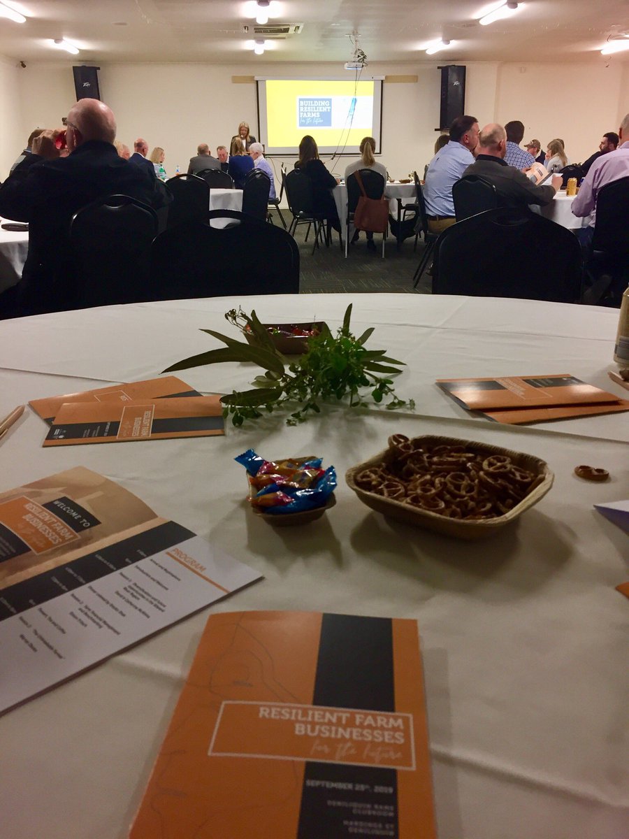 Started the day attending @WillandraMerinos ram sale with poll prices averaging $3,170 and top price of $20k. Now spending the evening at the Resilient Farm Business seminar with good discussion around future farming strategies and viability, including “The Unbreakable Farmer”.