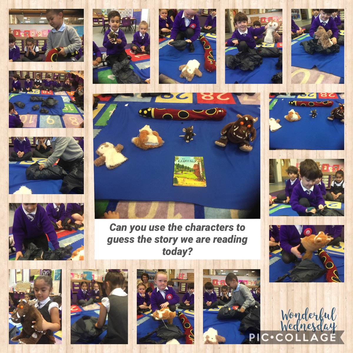 HolyFamilyL8_FS's tweet photo. We are enjoying exploring our talk for writing story ‘The Gruffalo’ this week. #thegruffalo #exploringcharacters #talkforwriting https://t.co/8QDENTsk7Z