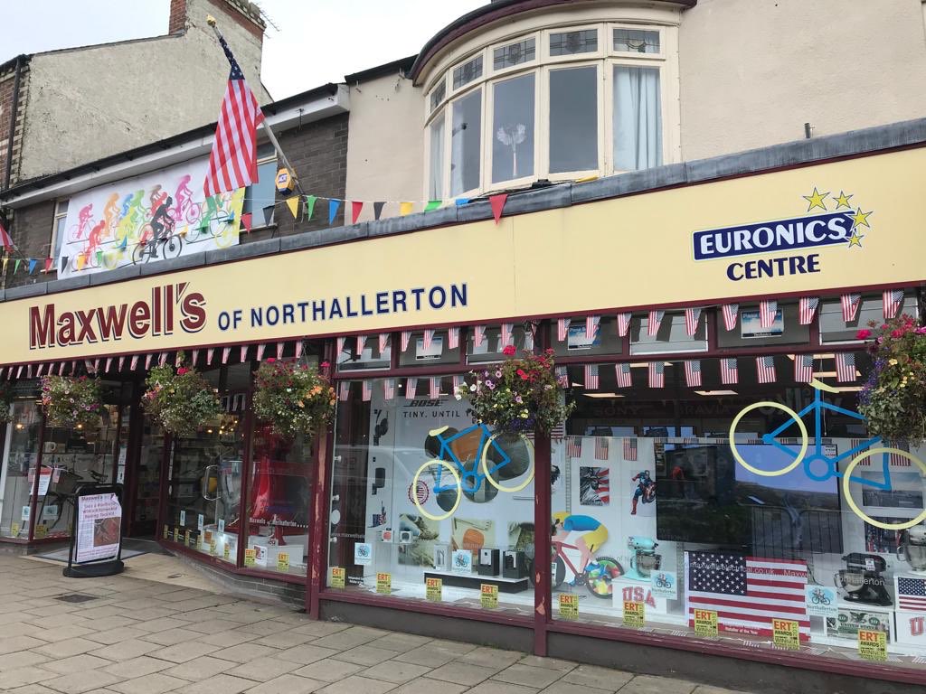 ShopMaxwells's tweet photo. We are ready. Maxwells welcomes the world #UCIRoadWorldChampionships #northallerton #teamusa #yorkshire2019 #kitchenaiduk #letsdothis https://t.co/fSkM8kK07e