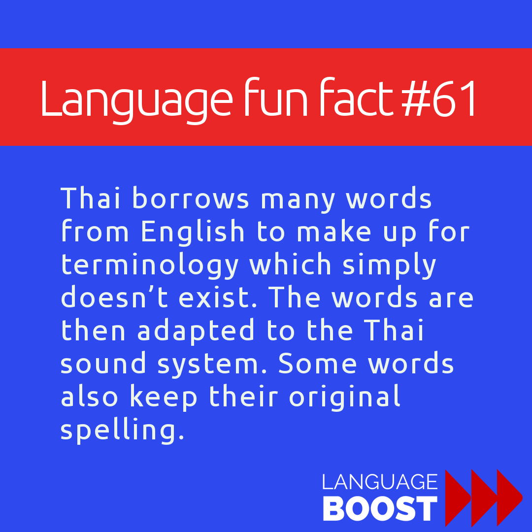 LanguageBoost1's tweet photo. Thai fun fact!
.
.
.
#language #languages #languagelearning #languagelearningisfun  #languageboost  #languagelearningcommunity #motivation #polyglot #polyglotproblems #languagefunfact #funfacts #languagefun #languagefacts #languagestudy #thai https://t.co/g3SggvjV20