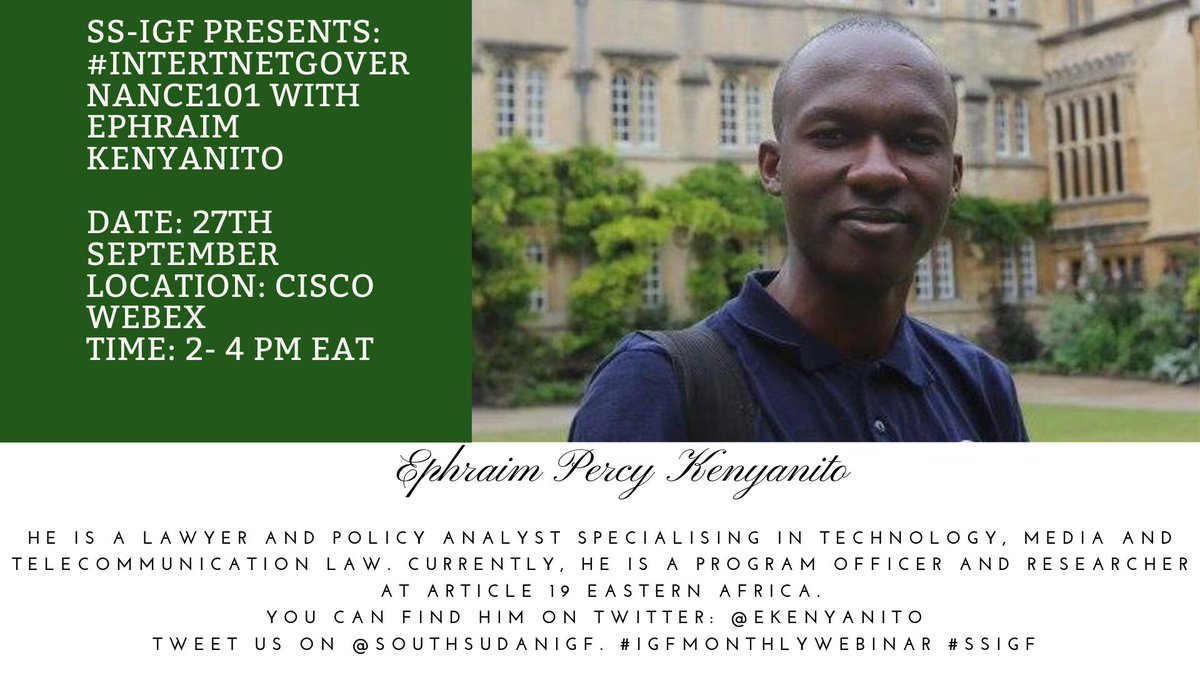 Our very first #Monthlywebinar is coming to you this Friday. Join us as we discuss #internetgovernance101 with <a href="/ekenyanito/">Ephraim Percy Kenyanito</a>.