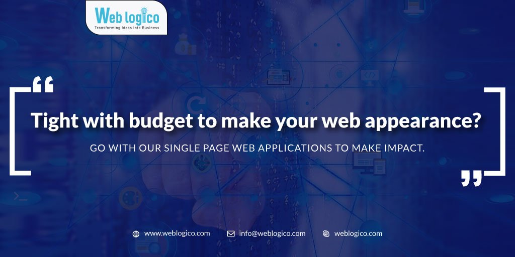 weblogico's tweet photo. WebLogico always takes care of their customers and we have recently launched one-page responsive web site service for the clients who want to make their web appearance in a small budget. Let's grow your business together.
#startups #businessgrowth #Website #weblogico https://t.co/XC4vf0OipE