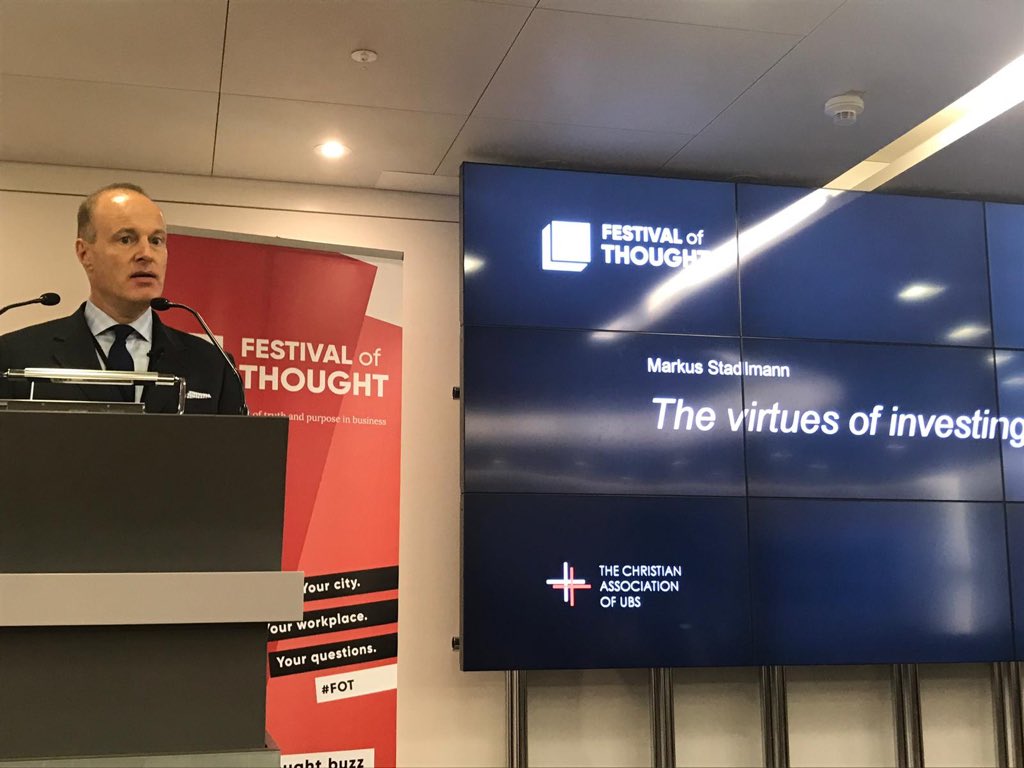 festivalthought's tweet photo. Markus Stadlmann speaking now on ‘Virtues of Investing’ during #fot_zhr19 https://t.co/lbPTVdq5Fc