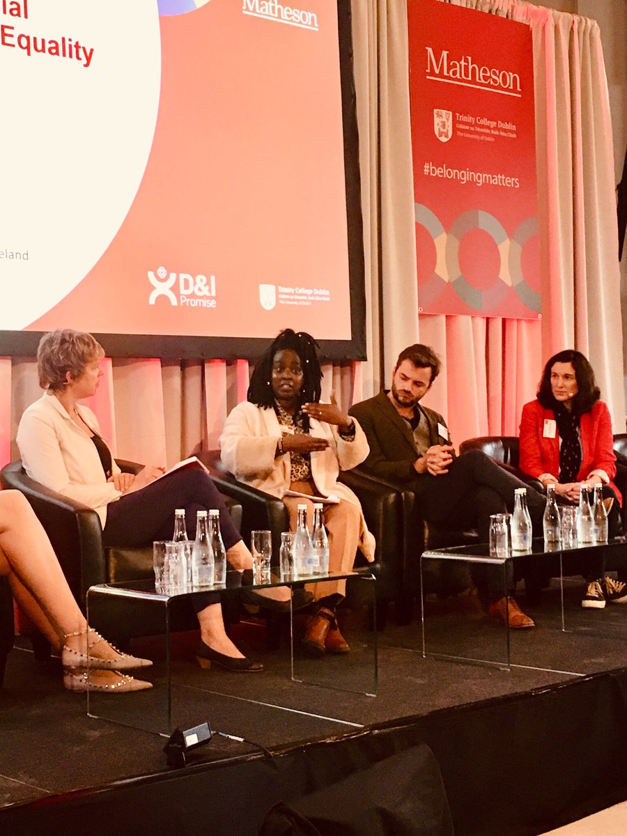 @salomembugua, Commissioner for Irish #HumanRights & #Equality, speaking at our second D&I session today on fostering a diverse talent pipeline through social mobility & #genderequality #belongingmatters moderated by @Taramadoyle @MathesonLaw #Conference @tcddublin @tcdalumni