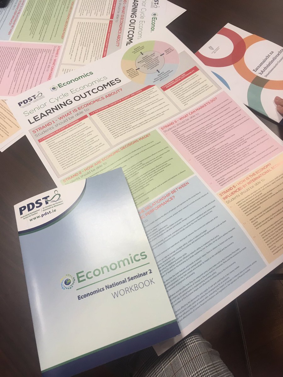 Very informative day in @DrumcondraEC at the Economics National Seminar 2 given by @shanekirwan @PDSTBusiness on the new #seniorcycle #economics specification #ASubjectForAll