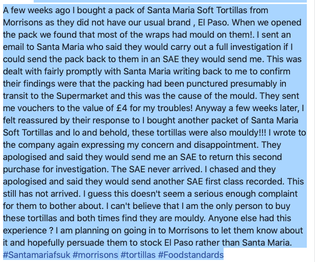 Poor show Santa Maria  <a href="/foodgov/">Food Standards Agency</a> <a href="/FSScot/">Food Standards Scotland</a> <a href="/SantaMariaFSUK/">Santa Maria Foodservice UK</a> <a href="/Morrisons/">Morrisons</a> #Bathgate