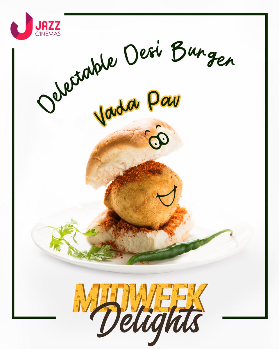 jazzcinemas's tweet photo. Spice up your movie experience with this delectable desi burger. Relish the authentic Vada Pav from our Gourmet Menu at #Jazzcinemas
#Vadapav #jazzcinemasdelights #midweekdelights #foodie #foodlovers #foodislife #tasteofmumbai #desiburger #cinemas #moviebuffs #MidweekMadness https://t.co/KuVey8S89S