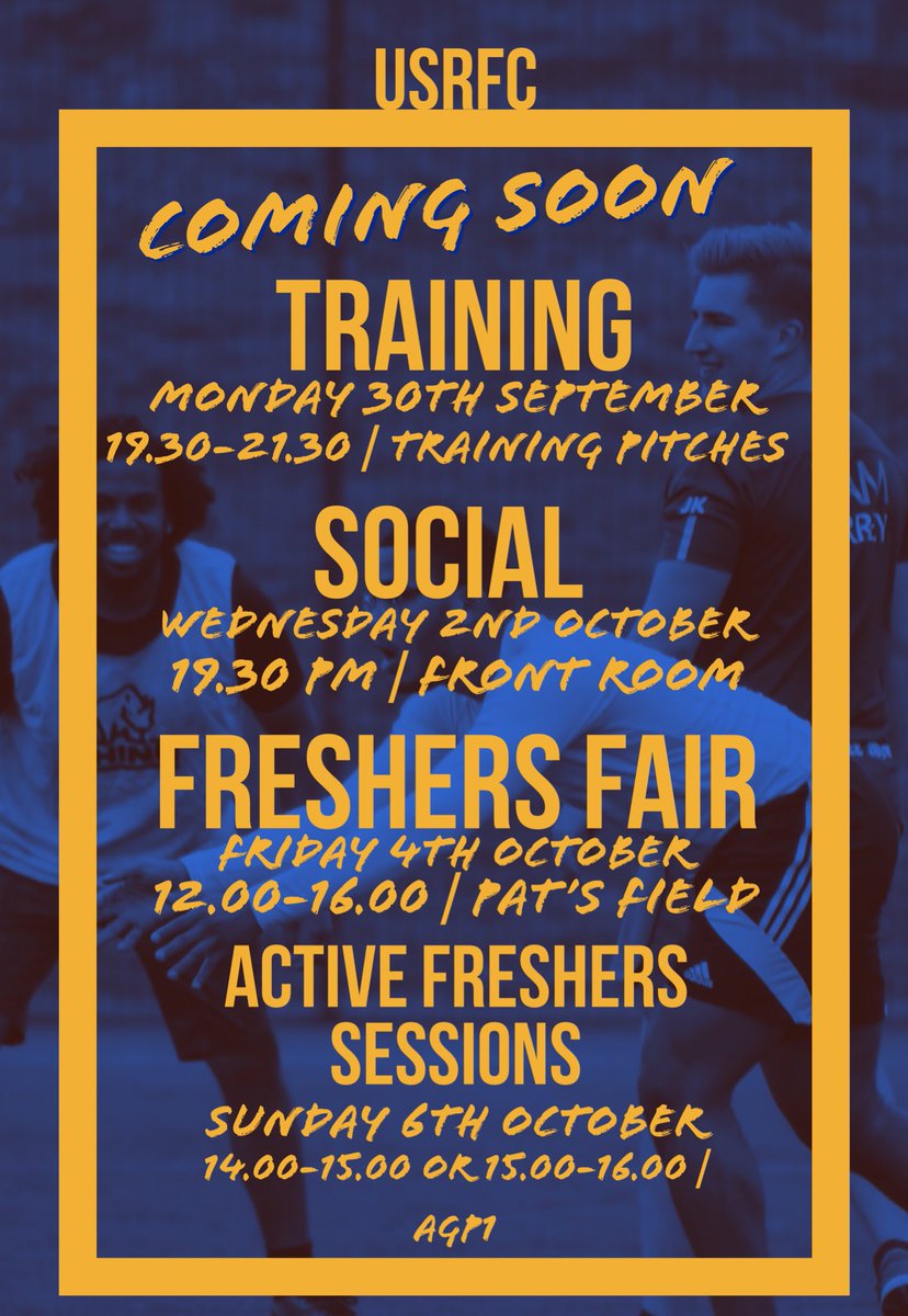 -MENS RUGBY-

With freshers week just around the corner take a look at what you can get involved in next week, whether you are a fresher or a returning student. 

We’d love for you to come along, get involved, and meet the team.