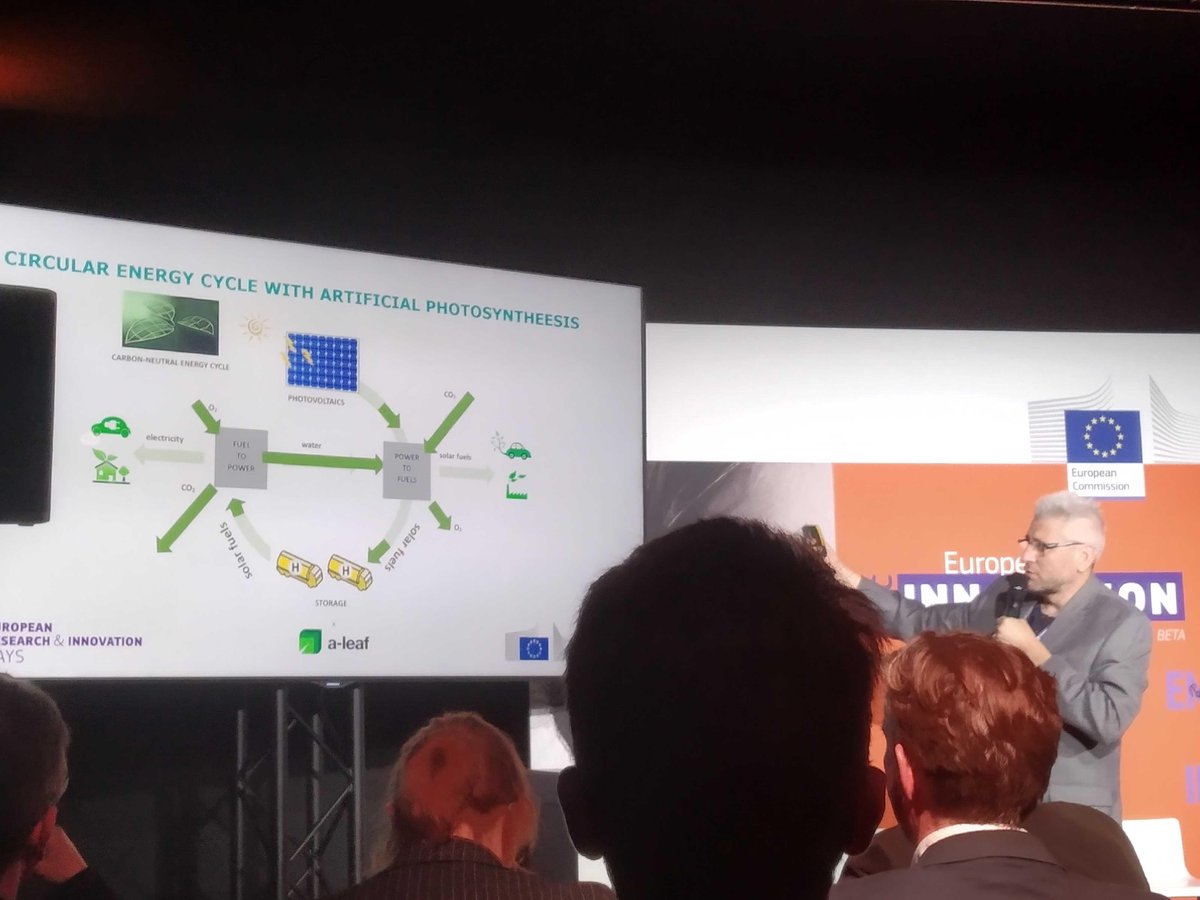 FetBriefing's tweet image. Jose Ramon Galan-Mascaros from Institute of Chemical Research of Catalonia presenting project A-LEAF in the area of solar fuels. #futuretechweek #solarenergy #aleaf #scicomm