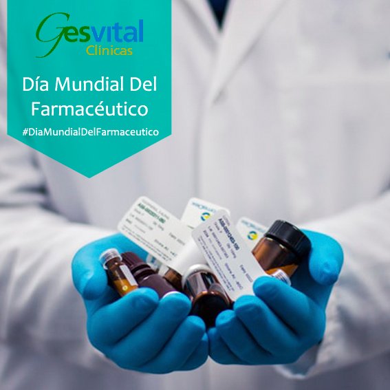 Gesvital's tweet photo. Hoy es el  #DiaMundialDelFarmaceutico! 
Desde Gesvital queremos sumarnos al reconocimiento de la labor de todos los farmacéuticos y farmacéuticas del mundo por su gran labor y contribución a la salud de las personas y animales.
🖱https://t.co/zWyP4w66z3
☎️ 915 55 22 22 https://t.co/98IoOcKHt4