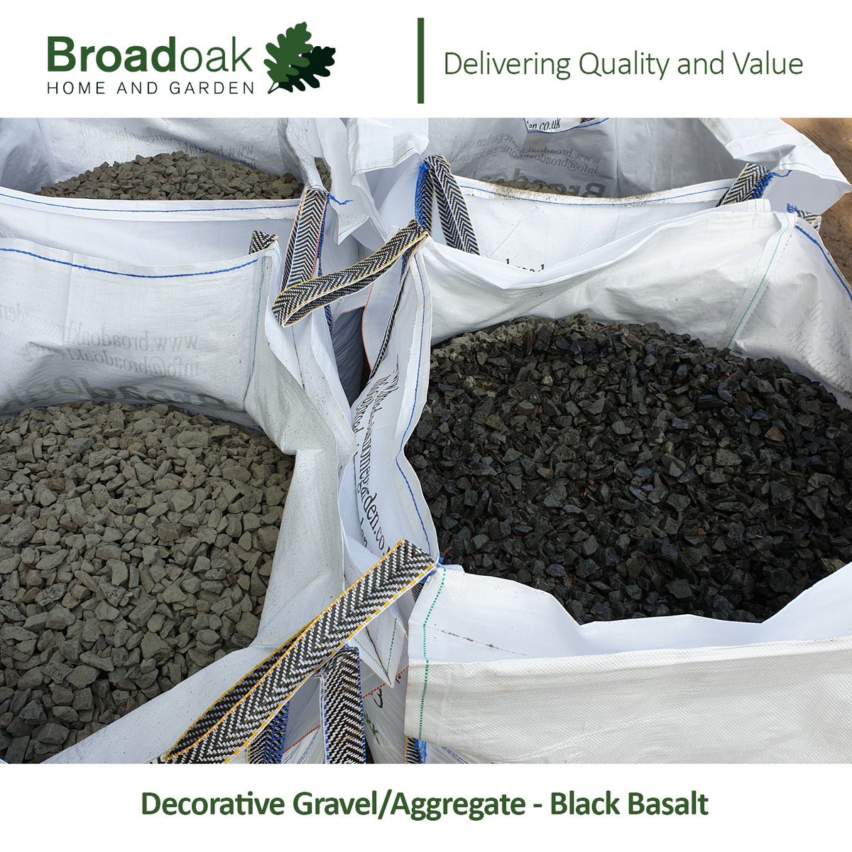 BLACK BASALT OFFER
This Black Basalt is ideal for drives, pathways and garden edgings. It looks amazing when laid. When dry the colour is a dark graphite and when wet is jet black.
This is a mixed size aggregate ranging from approximately 14mm to 40mm. broadoaklandscapingsupplies.co.uk/black-basalt-b…