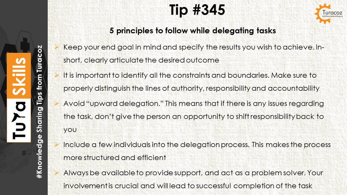#TuraSkills shares #five #principles to #follow while #DelegatingTasks for #successful #completion of assignments