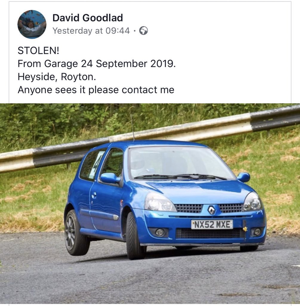 chrisburrows_03's tweet photo. PLEASE RETWEET THIS!!!!!! My grandads car was stolen yesterday from Royton, Oldham! Any info please message me ASAP 😡😡🤬 https://t.co/2eHBtUR9ya