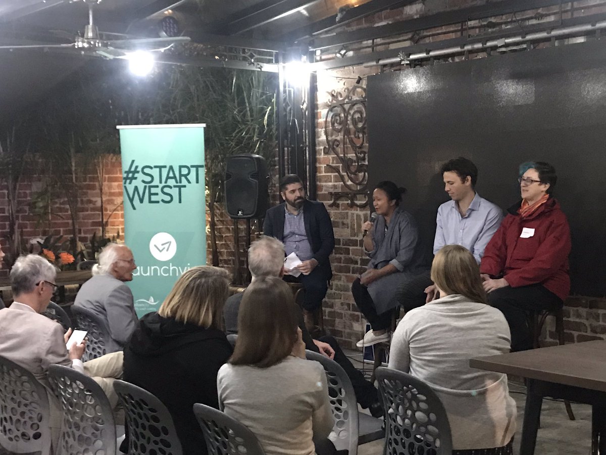 borazioc's tweet photo. Great panel discussion at the #StartWest meetup in #Spotswood this evening covering what it takes to run a successful business, whilst maintaining work life balance! #entrepreneurs #creatives #innovators #meetup #business #worklifebalance  #networking #StartWest #collaboration https://t.co/k1Ik8cXbT4